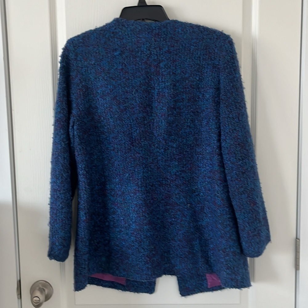 Liz Baker Vintage Boucle Tweed Blazer Jacket Multicolor Sz 14W M/L - Picture 6 of 11